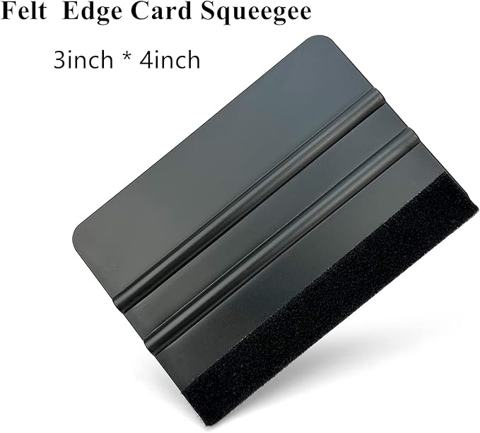3 Piece Felt Edge Squeegee, 4inch - 5inch - 6inch Vinyl Wrap Squeegee, Plastic Squeegee Scratch-Free for Decals, Adhesive Vinyl, Window Film, Wallpaper