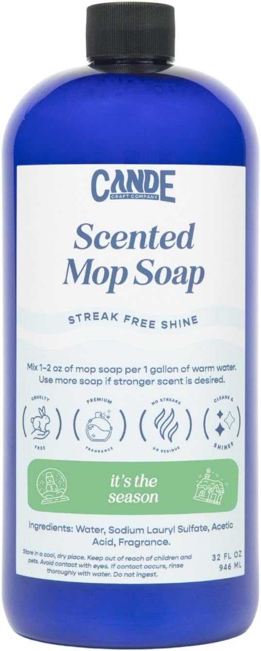 CANDE Mop Soap - Highly Scented Mop Soap, Luxury Floor Cleaner, Premium Fragranced Floor, Streak-Free Shine, 32 oz (It's the Season)