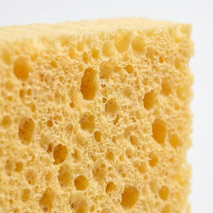 Kitchen Sponges- Heavy Duty Cellulose Scrub Dish Sponge for Tough Messes, Scratch Free & Durable, 100% Biodegradable Pop Up Eco Sponges DIY, 5 Colors Sponges