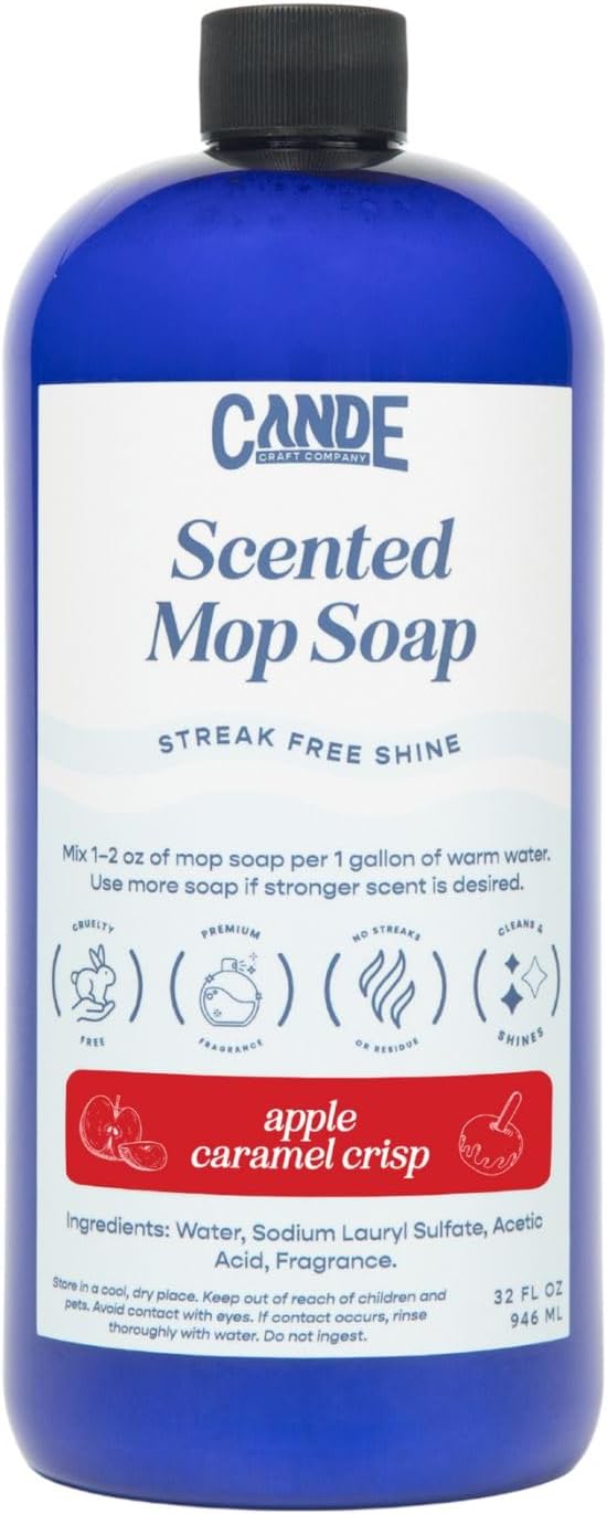 CANDE Mop Soap - Highly Scented Mop Soap, Luxury Floor Cleaner, Premium Fragranced Floor, Streak-Free Shine, 32 oz (Apple Caramel Crisp)