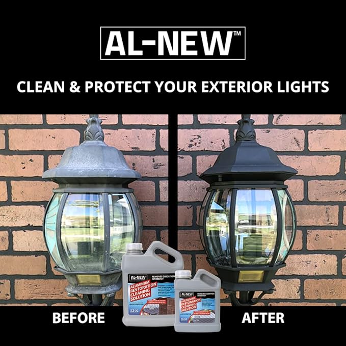 AL-NEW Aluminum Restoration Cleaning Solution Kit | Clean & Restore Patio Furniture, Stainless Steel, & Other Household Metal Surfaces (16 oz. Kit)