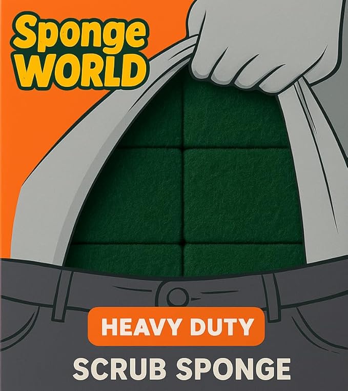 Dish Sponge, Non Scratch Sponges, Heavy Duty Scrub Sponge 24 Pack, Kitchen Scrub Sponges, 2.8x4 inch, Pads for Dishes, for Use Everyday for Tough Messes dualsided SPONGE WORLD