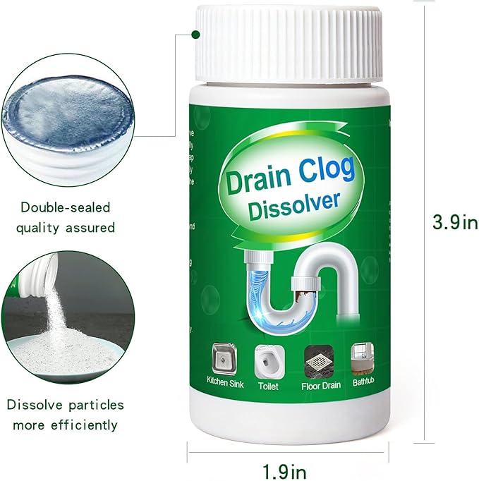 2pcs Pipe Dredge, Bubble Bombs Drain Cleaner, Powerful Sink and Drain Cleaner, Portable Powder Cleaning Tool, Super Clog Remover, Powder Agent for Kitchen Toilet Pipe Dredging