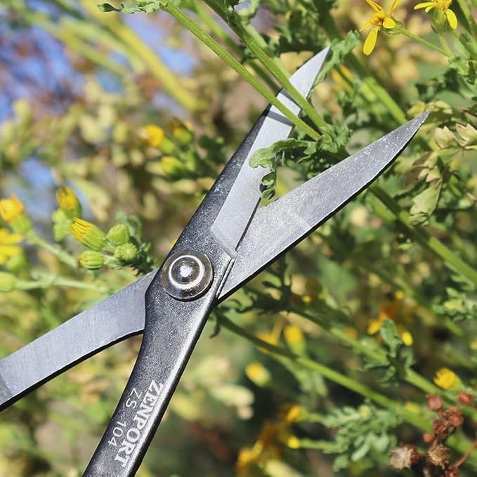 Zenport ZS104 Deluxe Scissors, 8 inches long, Horticulture & Craft Scissors with Durable Carbon Steel Blades, Precision Cutting of Plants, Garden, Fruit, and Craft Materials