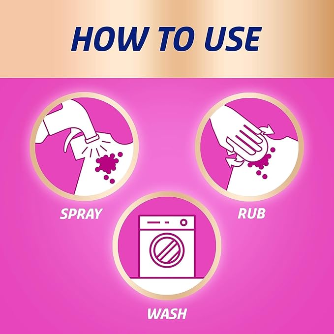 Vanish Oxi Action Pre-Treat For Tough Stains, Fabric Stain Remover Spray, Effective On 100+ Stains, Chlorine Bleach Free Formula, Safe on Everyday Fabrics, 500 ml, Pack of 1