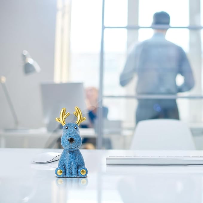 Deer-Shaped Eyeglasses Holder Rack Desktop Ornament Blue Glasses Stand Eyewear Organizer for Home Office Storage