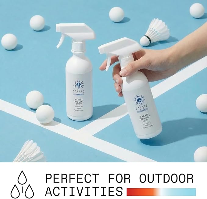 Fabric Cooling Spray powered by Freeze Tech – Alcohol-Free Fabric Mist for Clothes and Sportswear – Lightweight, Quick-Dry Formula with Mint Scent (10oz / 300mL)