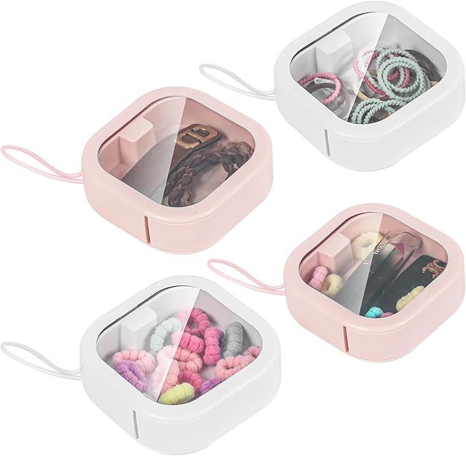 Hair Tie Organizer, Small Portable Hair Accessories Storage Can Be Stackable Or Hung On The Wall, Small Items Holder Hair Tie Organizer for Jewelry Hair Stuff Hair Clip Cotton Swab