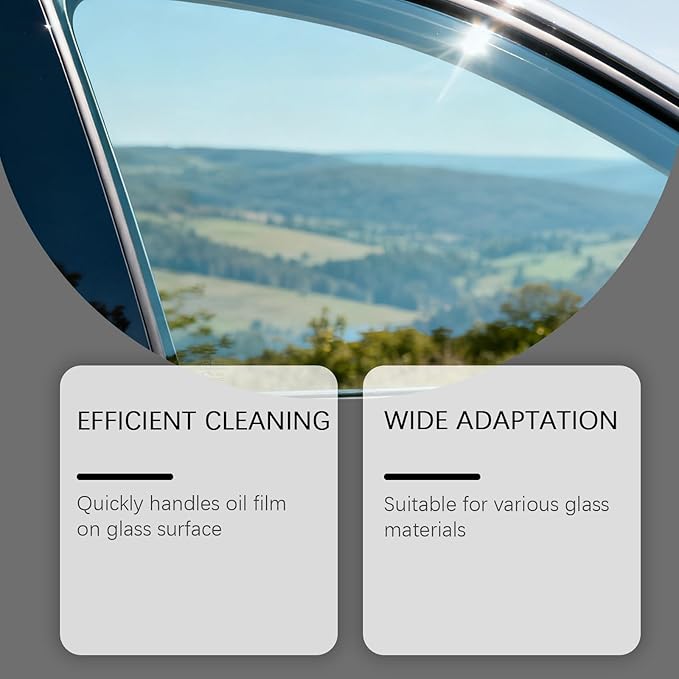 Q4 Glass Guard, 3 Pcs Glass Emulsion Cleaner, Windshield Oil Film Remover, Oil Film Cleaning Brush For Car Windows (2pcs)