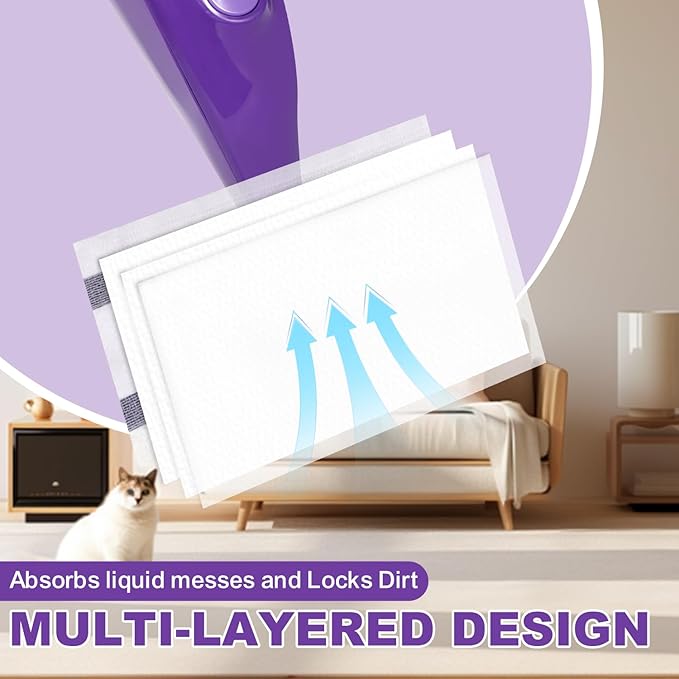 Mop Pads Refill Compatible with Swiffer Wet Jet Spray Mops, Disposable Wet Jet Mopping Pads for Multi-Surface Floor Cleaning, Multi-Layer Thickening and Super Absorbent, 20 Count
