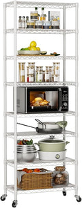 Golpart 8 Tier Adjustable Storage Shelves Heavy Duty Metal Shelf Wire Shelving Unit Organizer Rack for Home Kitchen Office Pantry Room Bathroom Shelving Organizers and Storage Laundry