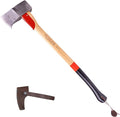 Adler Super Splitter - German Made, Wood & Rounds Splitting Axe with Hollow-Forge Design, 31.5" Hickory Handle with Anti-Slip Grip, 6.2 lb Head, Premium Leather Sheath
