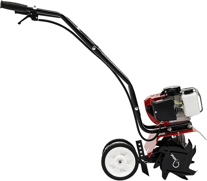 2HP Garden Tiller Cultivator 52CC 2 Stroke Gasoline Engine Mini Tiller Cultivator Rotary Hoe Rototiller Garden Yard Soil Tilling Machine