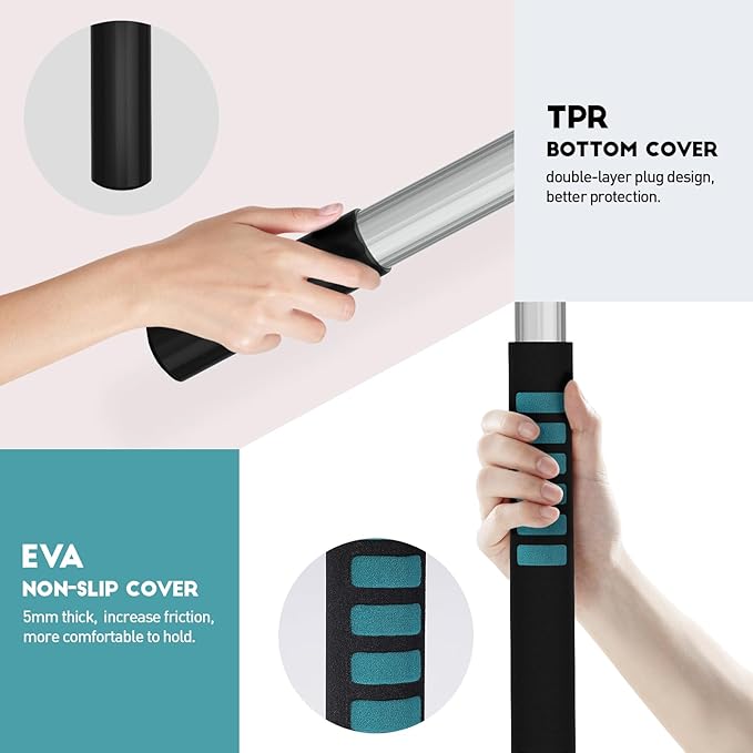 36 Feet High Reach Window Squeegee with 7-30 Ft Extension Pole, Window Cleaner Tool with 5-Stage Telescoping Pole, Window Cleaning Kit with Rotatable Head (2 Squeegee & 2 Microfibre Cloths)