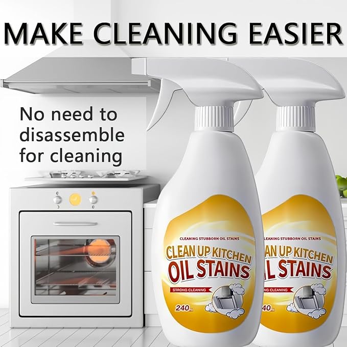 Heavy Duty Degreaser,New Upgrade Kitchen Heavy Duty Cleaner Spray Portable Degreasing Spray, All-Purpose Kitchen Pots and Pan Cleaner for Appliances Countertops Range Hoods (2, White)