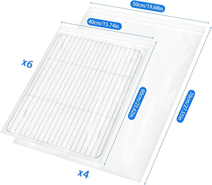 10Pcs Oven Rack Cleaning Bags, No Scrub Bags For Cleaning Oven Racks, Reusable Leak-Resistant PE Bags for Deep Soaking Grill Grates, BBQ Racks