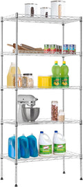 Adjustable NSF-Certified Metal Shelf Wire Shelving Unit Storage for Small Places Restaurant Garage Pantry Kitchen Garage Rack (Chrome, 21.5L x 11.6W x 47.6H)