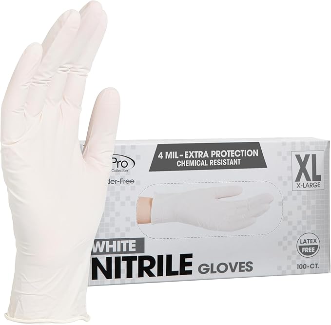 ForPro Disposable Nitrile Gloves, Chemical Resistant, Powder-Free, Latex-Free, Non-Sterile, Food Safe, 4 Mil