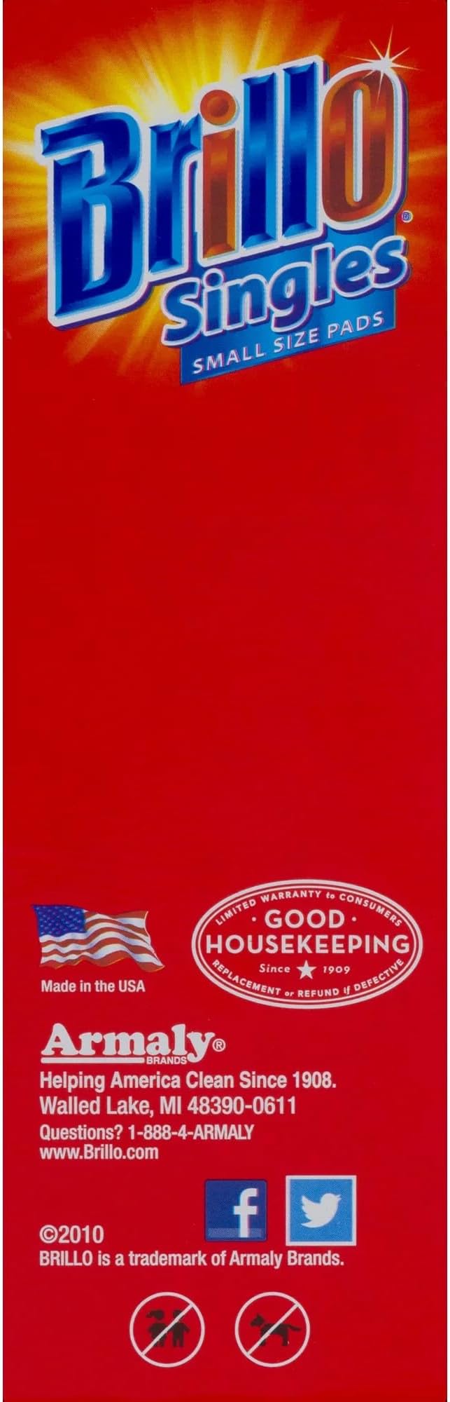Brillo Single Use Steel Wool Soap Pads, Smaller Size Original Red Scent, 15 Count Pack of 1