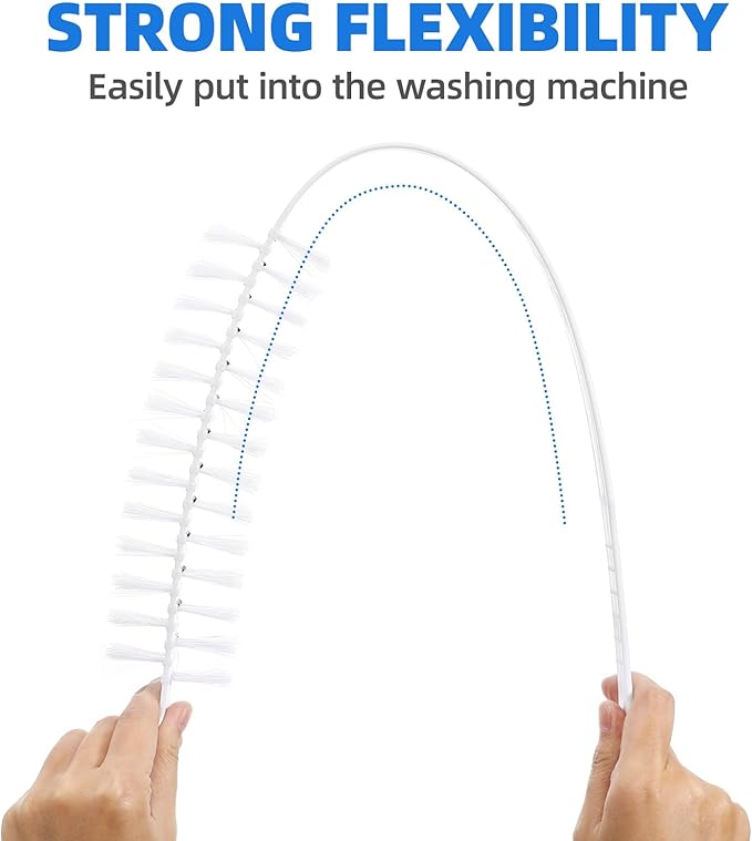 Zerodeko 2-Pack Washing Machine Cleaner Brush Set for Front Load Washers Durable Washer Drum Cleaning Tool 23.62 X 1.77 X 1.57 Inch Efficient Dirt and Lint Removal for Household Laundry