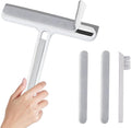Squeegee 4-in-1 Window Cleaning Tool, Replaceable Foam-Friendly Brush Strip - Hanging & Water-Rinsable for Shower Glass, Glass Doors, Windows, Kitchen Stove, Car | Window Cleaning kit