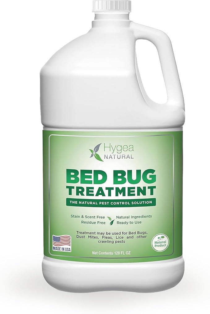 Hygea Natural Lice, Mite, and Bed Bug Natural Spray - Child & Pet Friendly - Immediate results - Stain & Odor Free (128 Ounce)