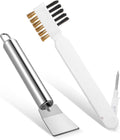 Kitchen Stove Cleaning Brush Scraper Tool Set Heavy Duty Stainless Steel Putty Scraper Stoves Deep Gas Stove Brass Wire Brushes Cleaning Brush Grime Rust Cleaner for Gas Cooktop Pot Pan