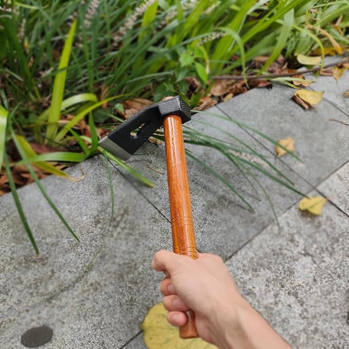 Garden Hoe Tool Small Action Hoe, Loosening Soil and Weeding,Knockable and Removable Nails,Hand Long Handle Weed Garden Tool,Digging and Rooting (4.72in×2.16in,1.34lb)