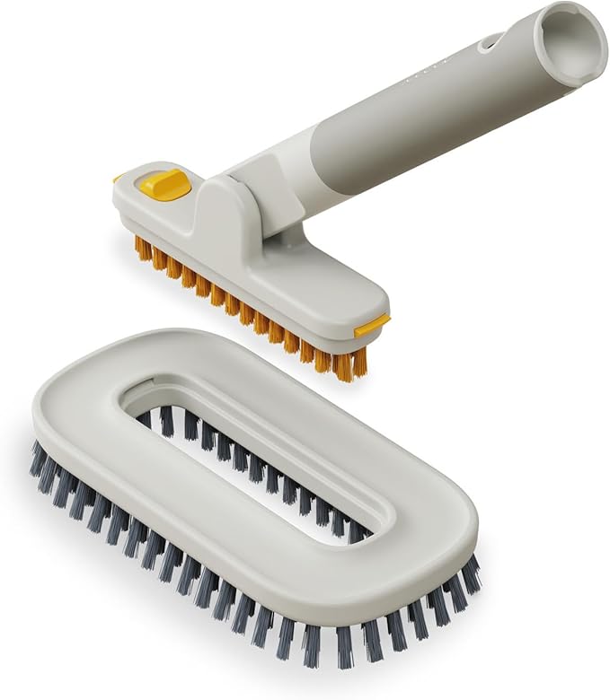 Joseph Joseph CleanTech 2-in-1 Tile and Tub Scrubber and Grout Cleaning Brush with V-Shaped Bristles
