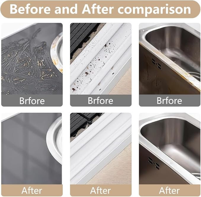2 in 1 Groove Cleaning Brush, Window Track Cleaning Tools, Multifunction Window Track Cleaner with Hard Bristle and Hidden Scraper, Crevice Brush for Sliding Door Track, Window Seal, Sill (Max)