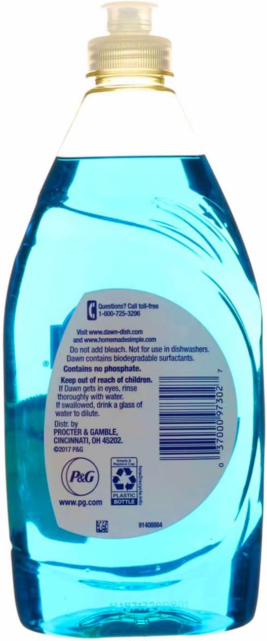 Dawn Ultra Original Dish Detergent Liquid Blu Plastic Squeeze Btl Rp, 16.2 Ounce
