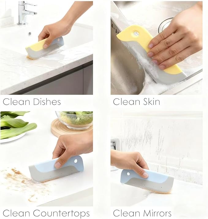 Amouy Small Rubber Squeegee(4 Pack),Kitchen Sink Squeegee for Countertops and Dishes.Multi-Purpose,for Vanity Tops,Bathroom Mirrors,Car Windows and Side Mirrors