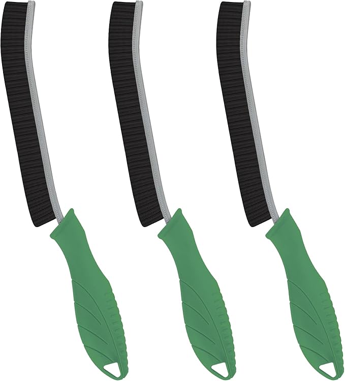 Hard Bristle Crevice Cleaning Brush - Cleaning Supplies - Household Crevice Cleaning Tools - Multi-Purpose Crevice Brushes for Kitchen, Toilet, Window, Vehicle, Faucets, Grout (3, Green)