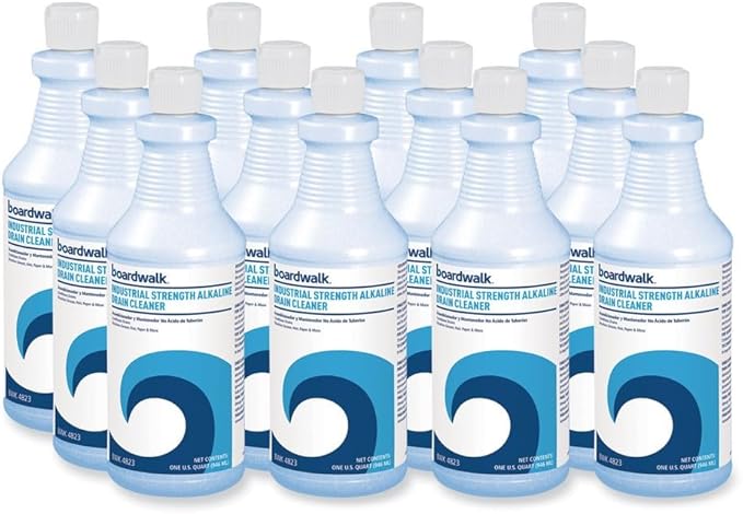 Boardwalk Industrial Strength Alkaline Drain Cleaner, 32 Oz Bottle, 12/carton