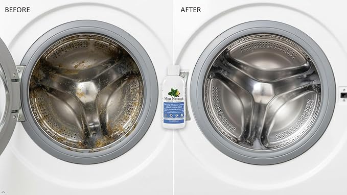Natural Washing Machine Cleaner Liquid – Formula That Helps Remove Odor & Residue in Front & Top Load Washers, 12 oz – Made in USA