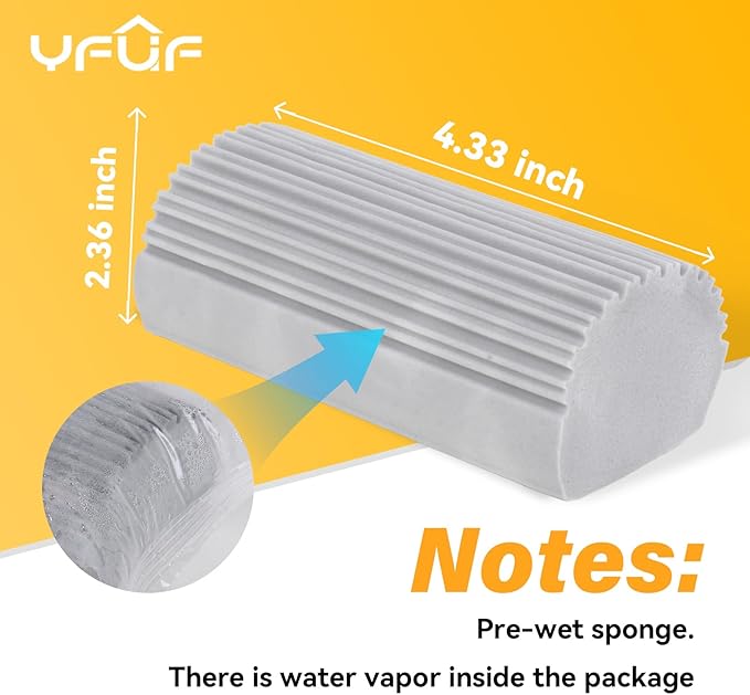 2 Pack Damp Clean Duster Sponge, Magic Sponge Eraser for Household Cleaning, Reusable Dusters Cleaning Supplies for Housekeeping, Dish, Blinds, Glass, Baseboards,Window Track Grooves and Faucets