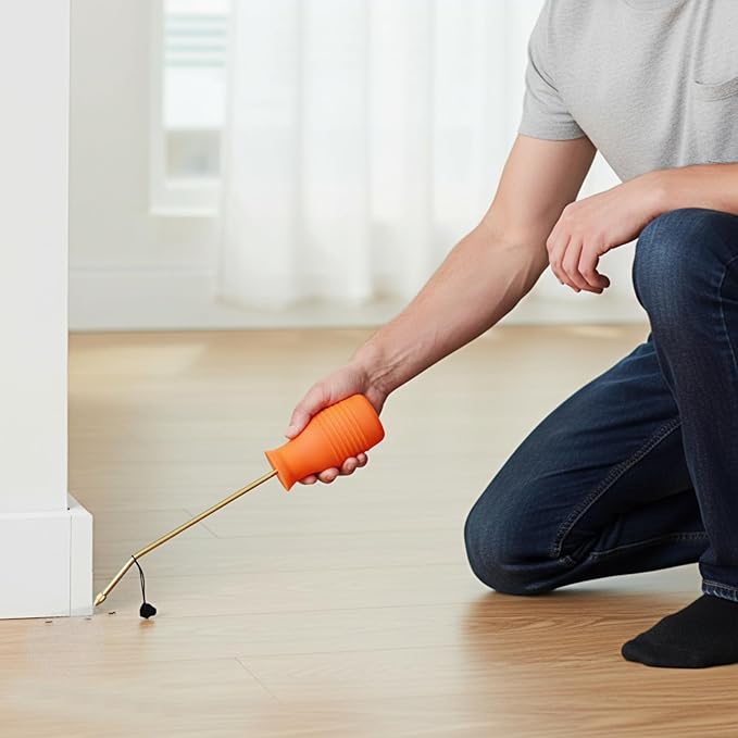 Diatomaceous Earth Duster, 230ml Large, Powder Duster Kit with Long Copper Tube & Folding Funnel, Indoor Outdoor Silicone Sprayer Heavy Duty Bulb Applicator for Home and Garden(Orange)