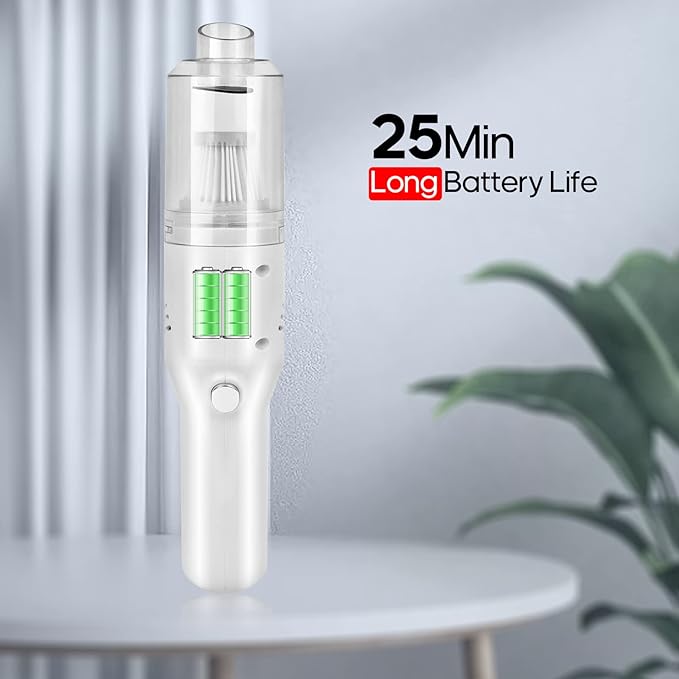 Auloea Wireless Mini Car Vacuum Cleaner(400g) Portable Rechargeable,Handheld Vacuums, Mini but Mighty Dust Busters Cordless Rechargeable,Hand Held Vac for Car/Desk V06/white