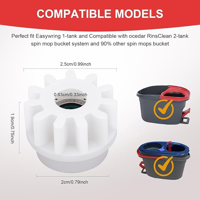 Pedal Bearing Replacement for OCedar Mop Bucket - Easy Fix for O-Cedar Easywring Bucket System - One Way Clutch Gear Sprockets Spin Mop Replacement Parts for 90% Rotation Mop Bucket(6Pcs)