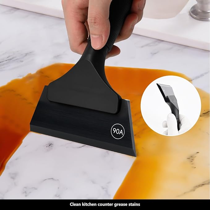 EHDIS Multi-Purpose Small Rubber Squeegee for Window, Glass, Shower Door, Car Windshield Squeegee with Different Hardness Anti-Scratch Small Window Squeegee (Mix)