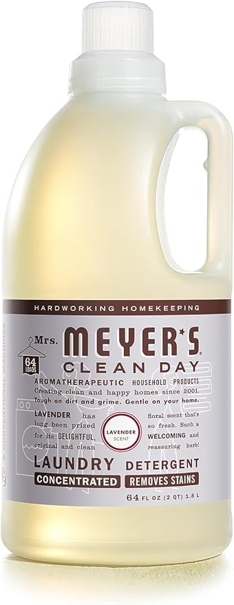 Mrs. Meyer’s Clean Day Lavender Laundry Detergent Concentrated Loads Per Bottle 64 Fl Oz (Pack of 6)