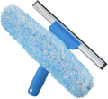 Unger Professional 2-in-1 Squeegee & Scrubber - 10” Window Cleaning Tool – Cleaning Supplies, Squeegee for Window Cleaning, Commercial & Residential Use, Microfiber Sleeve
