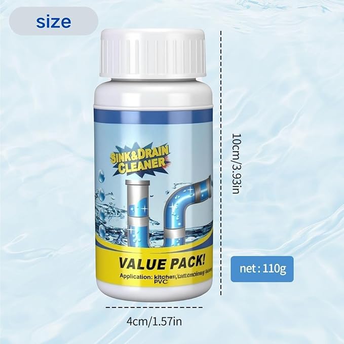 2 Pcs Sink and Drain Cleaner, Powerful Pipe Dredge Sink Cleaner Powder, Fast Foaming Drain Cleaner Pipeline Dredging Agent for Kitchen Toilet Pipeline Quick Cleaning (2) (2)