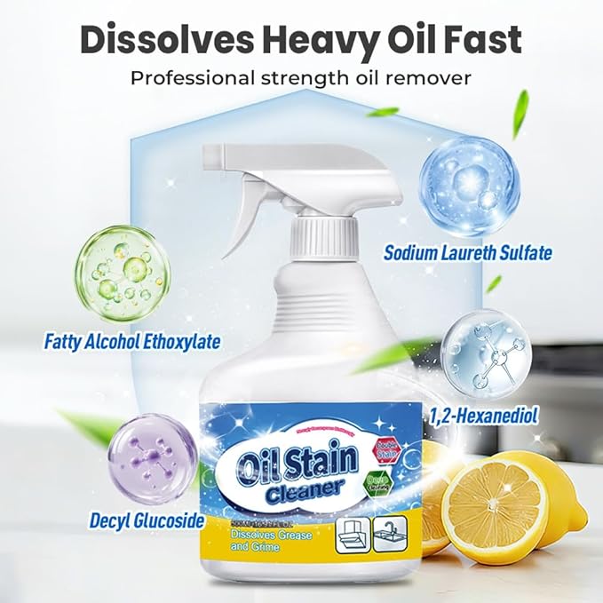 500ml Heavy-Duty Kitchen Degreaser Foam Spray, Powerful Kitchen Grease Cleaner, Multipurpose Grease Cleaner Spray for Pots, Pans, Countertops & Appliances, Heavy Oil Stain Cleaner (2pcs)