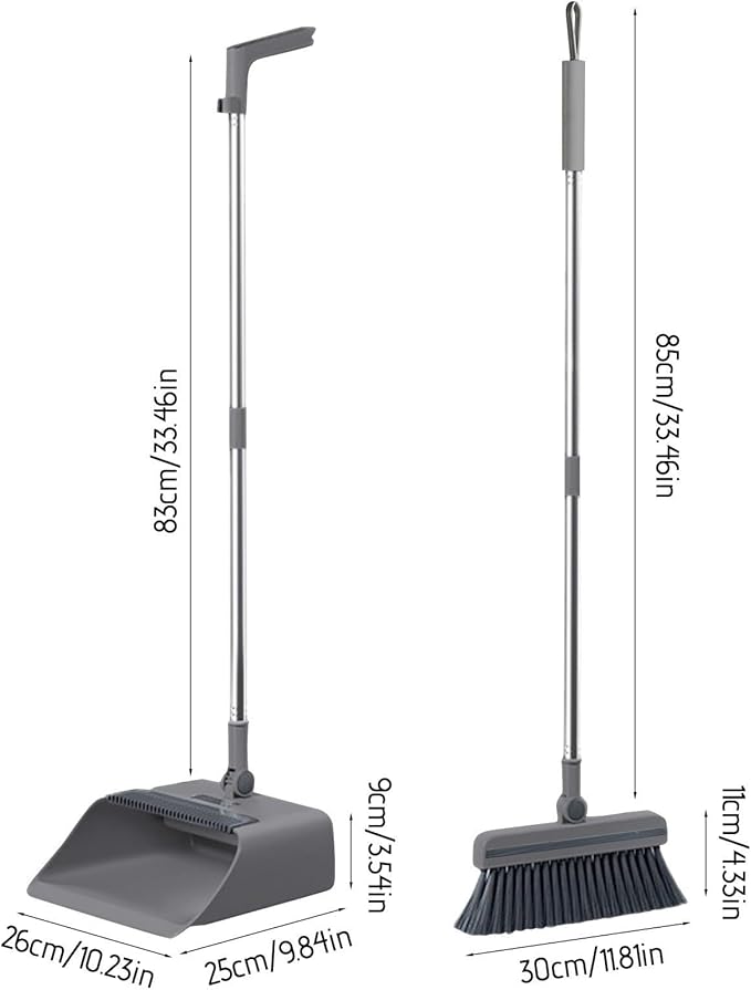 3 in 1 Broom and Dustpan Set Foldable Hand Broom for Home & Kitchen with Rotatable Standing Storage, Cleaning Brush, Buckle Type Brooms with Dustpan Combo Set Outdoor Brooms Cleaning Tool