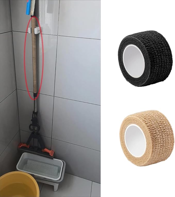 6 Pack Mop Handle Wraps Grip Fabric Non Slip Stainless Steel Pole Covers for Microfiber Spin Mop Bucket Floor Cleaning System Commercial Dust Mops Spray Mops Twist Mop Floor Mops Flat Mop