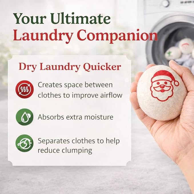 12 Pack XL Wool Dryer Balls – Premium – 100% Organic New Zealand Wool – Reusable Fabric Softener for Soft & Fluffy Clothes – Reduce Drying Time – Eco-Friendly & Safe Skin