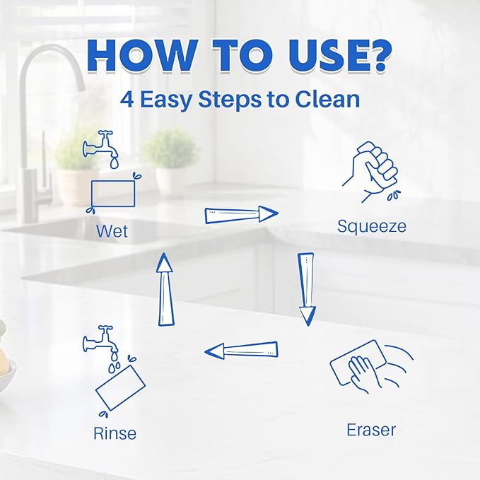 Glass Cooktop Cleaner Sponge, 10 Pack GRS Certified Stove Top Cleaner 2X Density Magic Melamine Sponge Eraser, Extra Durable & Long Lasting, for Kitchen Glass Marble Ceramics Top Daily Cleaning