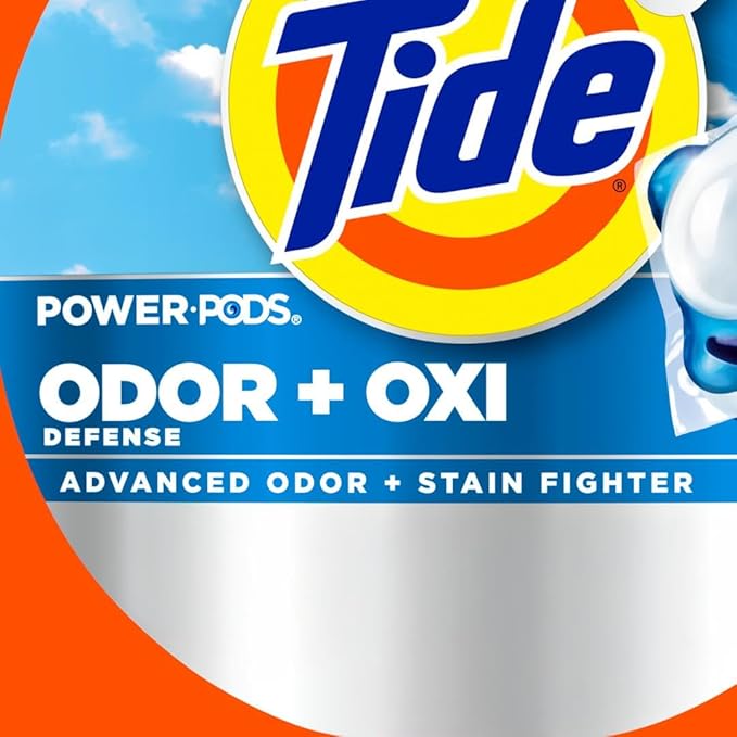 Tide Odor Defense + Oxi Laundry Detergent Pacs, Original Scent, 63 Count, Advanced Odor + Stain Fighter