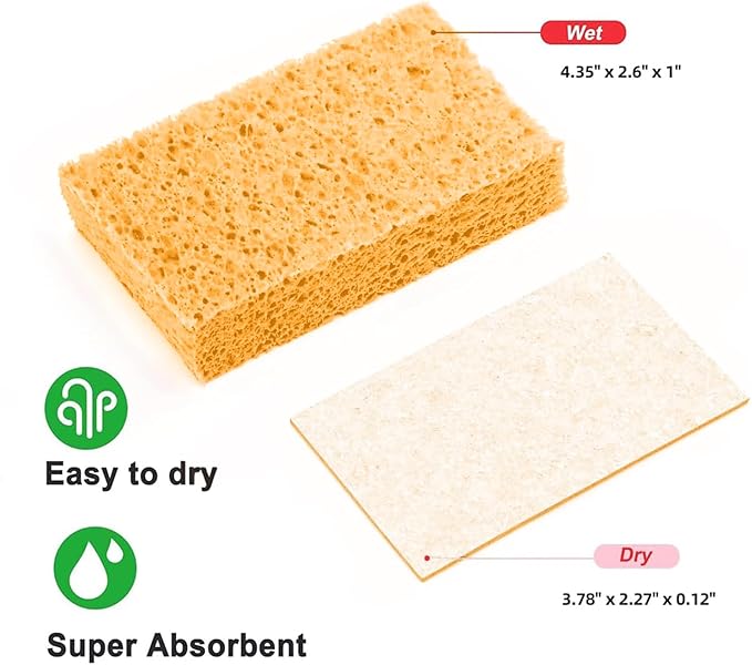6 - Pack Non-Scratch Scrub Sponges - Sponges for Dishes and Washing Dishes, Cleaning Sponges for Kitchen Home Office, Magical 3D DIY Art and Craft Suppliers（Yellow）